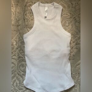 White Sleeveless Ribbed Tank Top - FABLETICS - XS - WHITE NEVER WORN